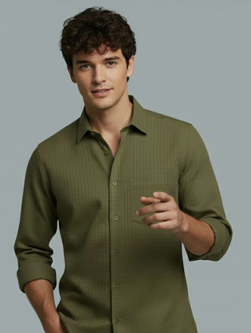 men striped long sleeve regular fit casual shirt - 22326954 -  Standard Image - 4