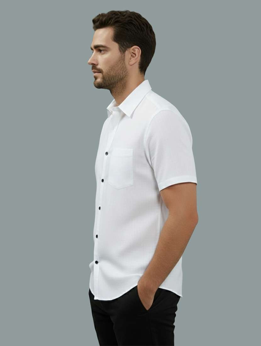 men solid short sleeve regular fit casual shirt - 22326963 -  Standard Image - 1