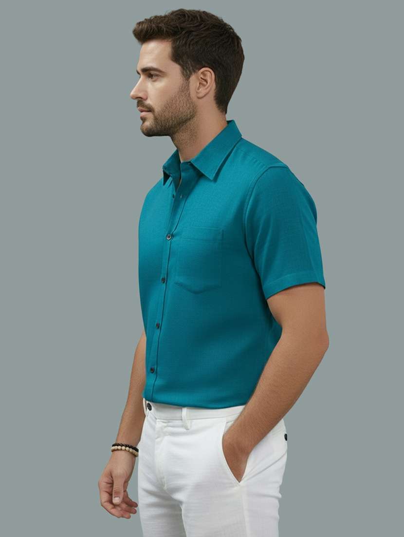 men solid short sleeve regular fit casual shirt - 22326964 -  Standard Image - 1