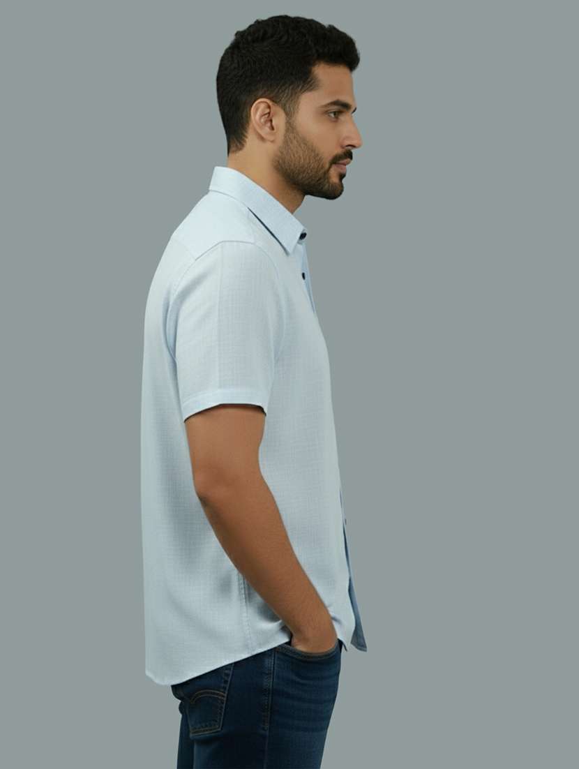 men solid short sleeve regular fit casual shirt - 22326985 -  Standard Image - 1