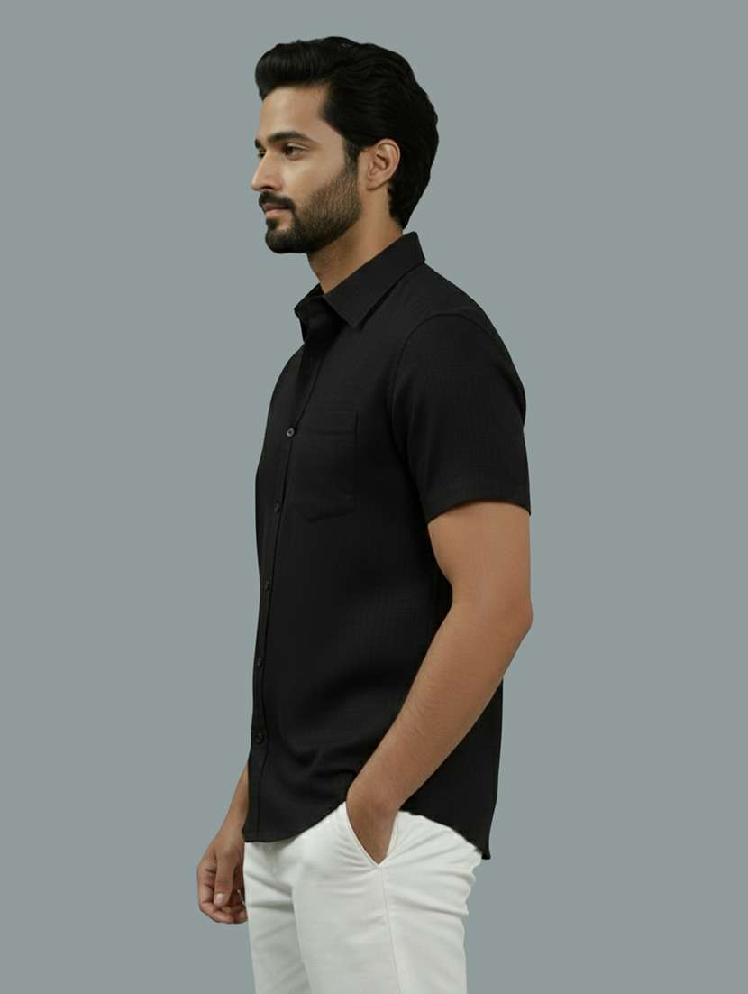 men solid short sleeve regular fit casual shirt - 22327040 -  Standard Image - 1