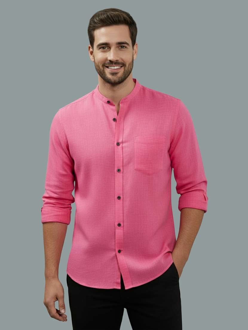 men solid long sleeve regular fit casual shirt