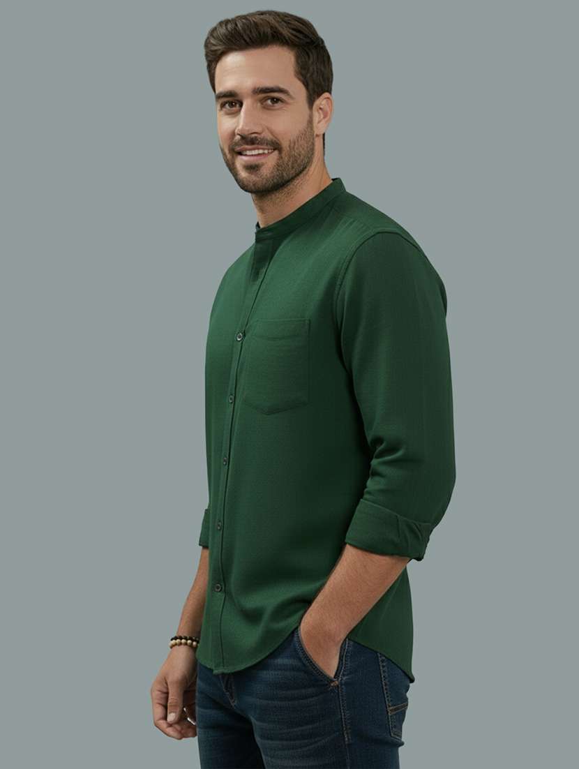 men solid long sleeve regular fit casual shirt - 22327077 -  Standard Image - 1