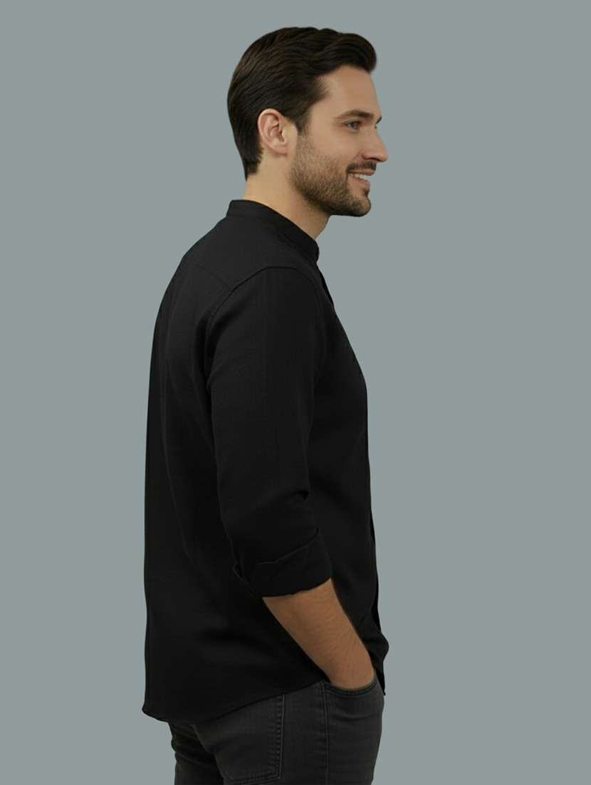 men solid long sleeve regular fit casual shirt - 22327080 -  Standard Image - 1