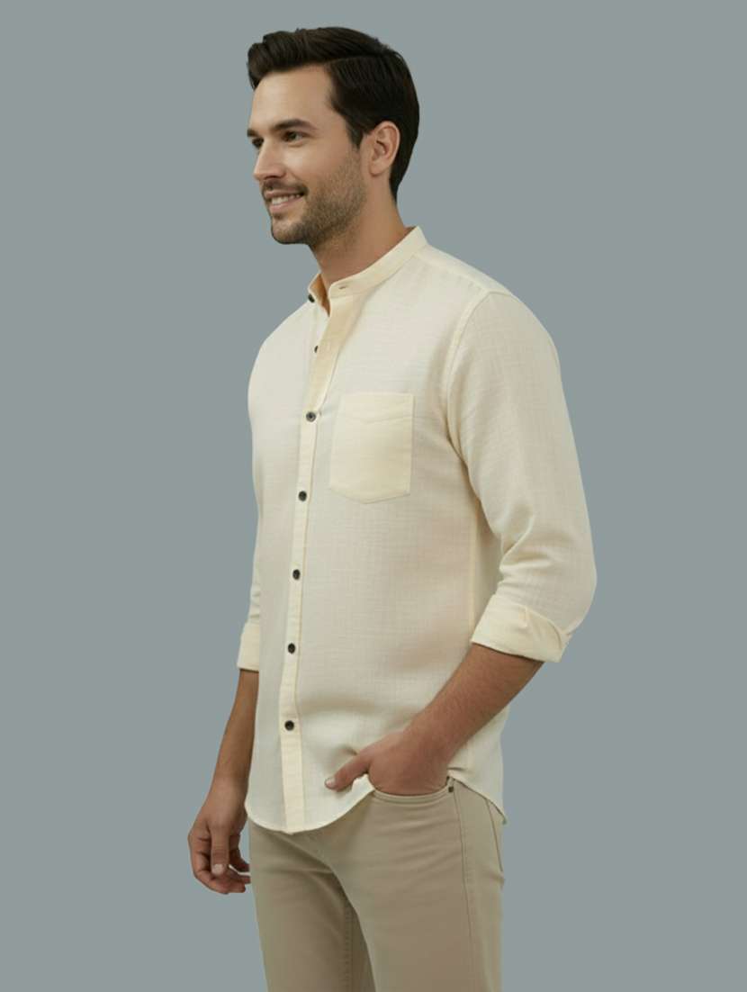 men solid long sleeve regular fit casual shirt - 22327081 -  Standard Image - 1