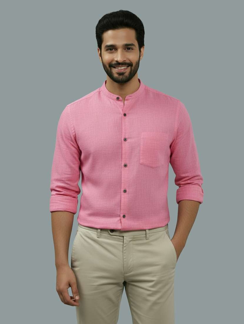 men solid long sleeve regular fit casual shirt