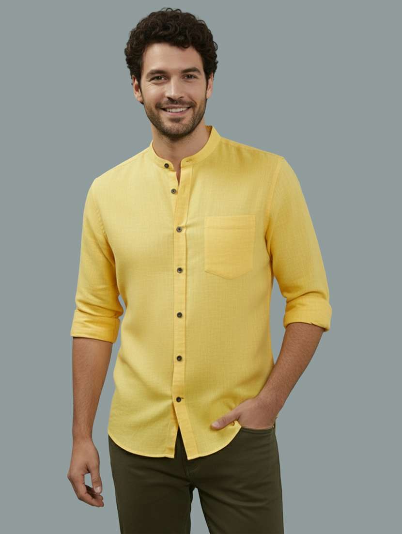 men solid long sleeve regular fit casual shirt