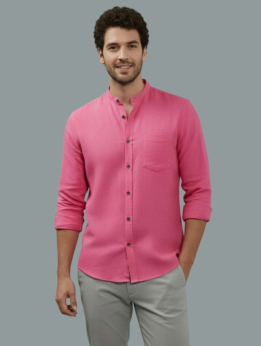 men solid long sleeve regular fit casual shirt