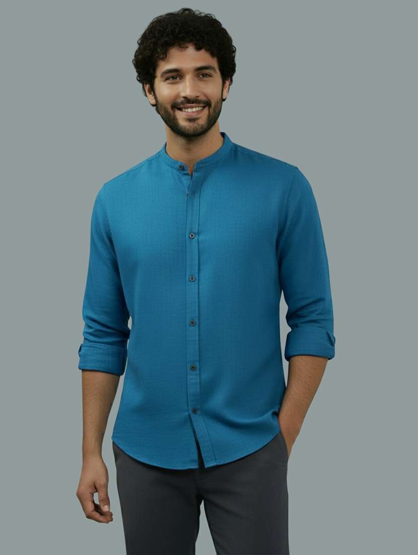 men solid long sleeve regular fit casual shirt