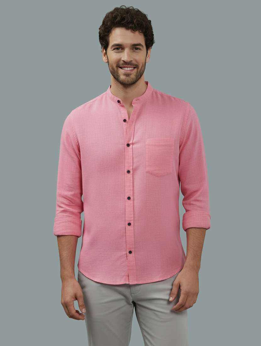men solid long sleeve regular fit casual shirt