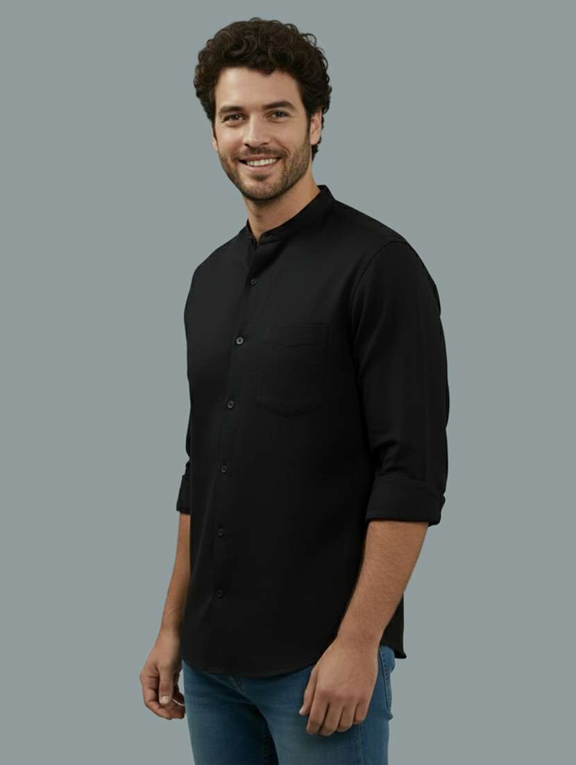 Men Solid Long Sleeve Regular Fit Casual Shirt - 22327111 -  Standard Image - 1