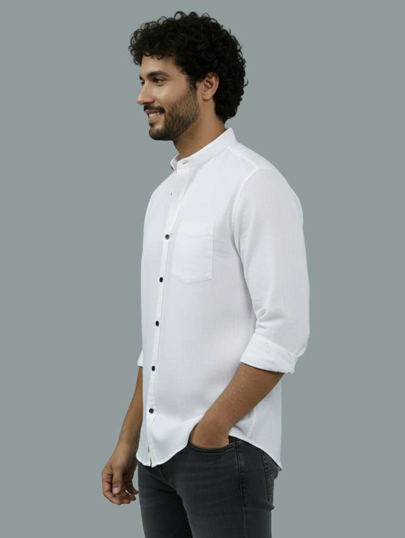 Men Solid Long Sleeve Regular Fit Casual Shirt - 22327114 -  Standard Image - 1