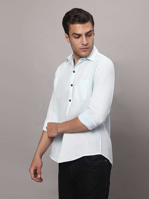 men solid long sleeve regular fit casual shirt - 22327120 -  Standard Image - 1