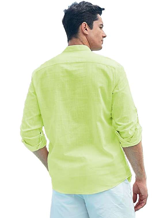 men solid mandarin neck short kurta - 22327173 -  Standard Image - 1