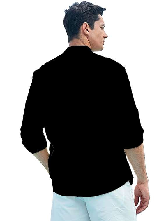 men solid mandarin neck short kurta - 22327179 -  Standard Image - 1