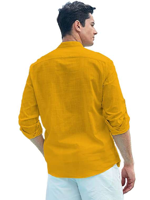 men solid mandarin neck short kurta - 22327182 -  Standard Image - 1