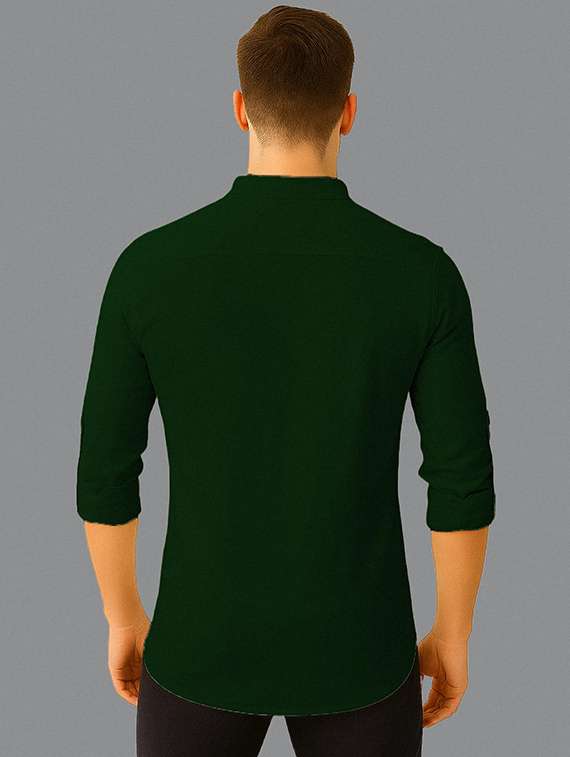 men solid mandarin neck short kurta - 22327186 -  Standard Image - 1