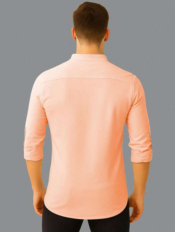 men solid mandarin neck short kurta - 22327192 -  Standard Image - 1