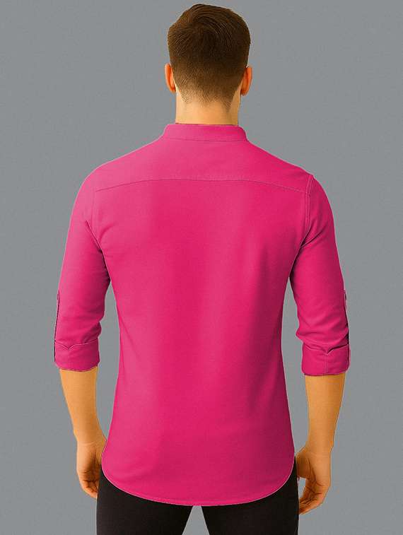 men solid mandarin neck short kurta - 22327194 -  Standard Image - 1