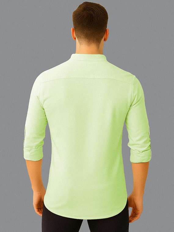 men solid mandarin neck short kurta - 22327198 -  Standard Image - 1