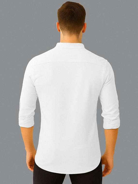 men solid mandarin neck short kurta - 22327201 -  Standard Image - 1