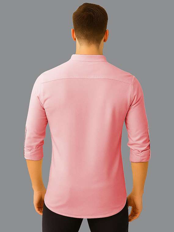 men solid long sleeve short kurta - 22327211 -  Standard Image - 1