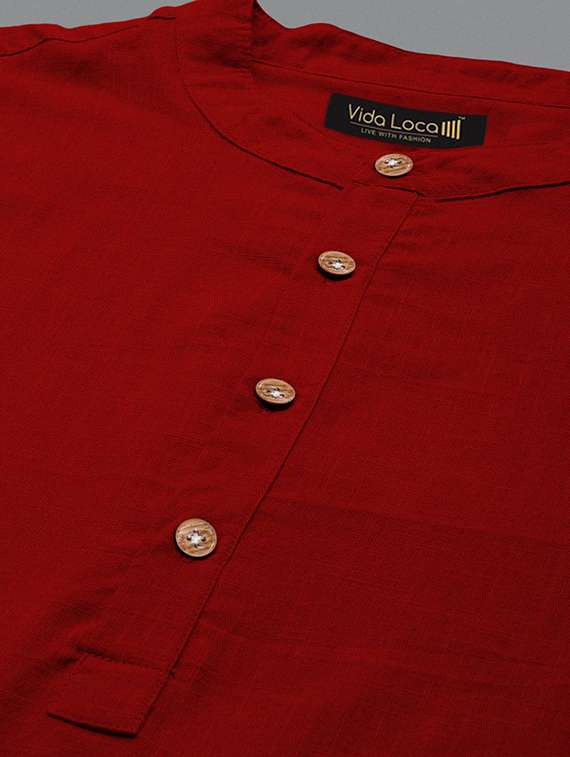 Men Pack Of 2 Solid Mandarin Neck Short Kurta - 22327246 -  Standard Image - 4