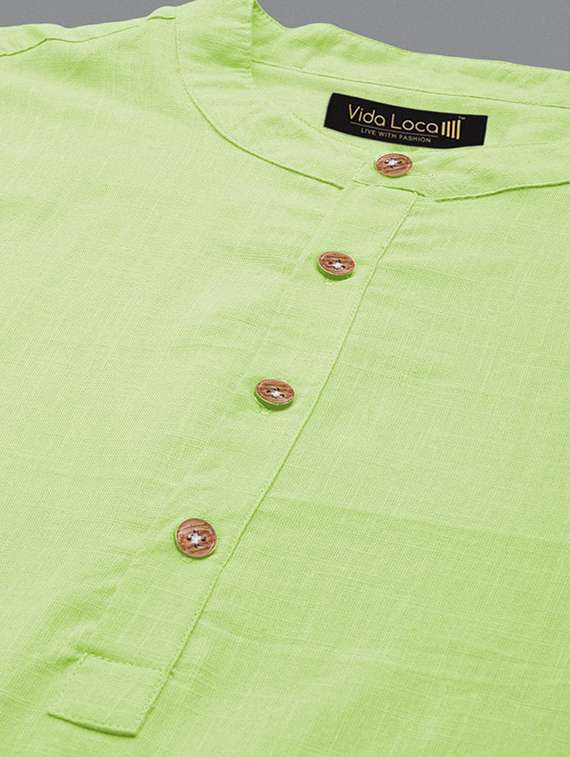 Men Pack Of 2 Solid Mandarin Neck Short Kurta - 22327248 -  Standard Image - 4