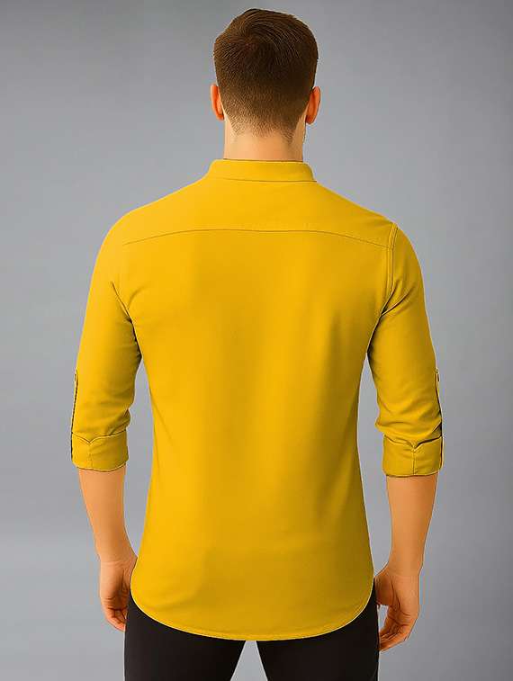 men solid mandarin neck short kurta - 22327267 -  Standard Image - 1