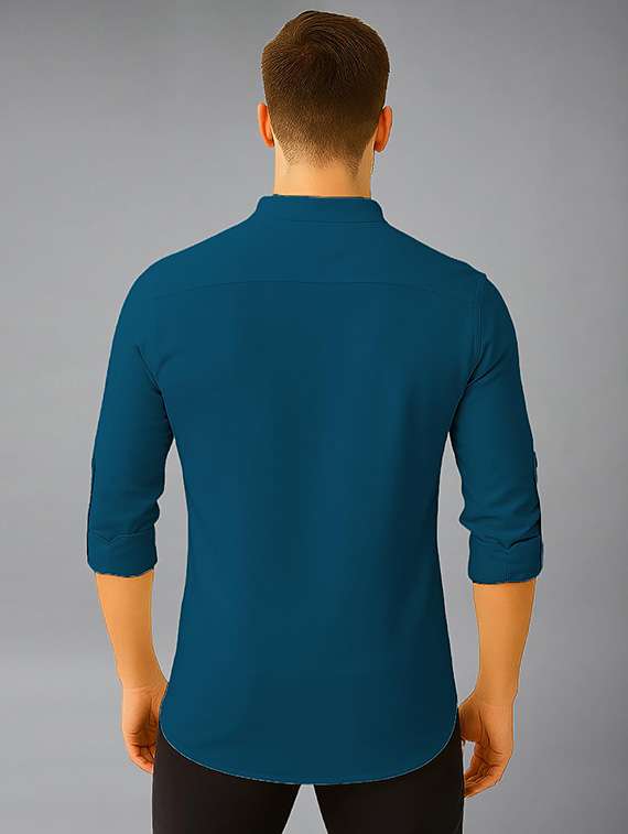 men solid mandarin neck short kurta - 22327271 -  Standard Image - 1