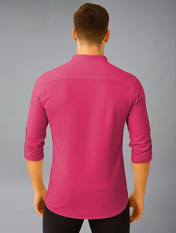 men solid mandarin neck short kurta - 22327274 -  Standard Image - 1