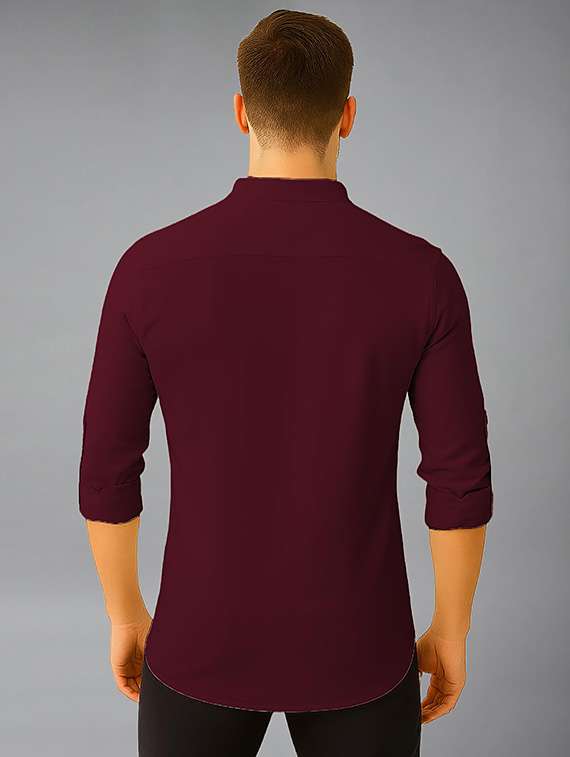 men solid mandarin neck short kurta - 22327278 -  Standard Image - 1