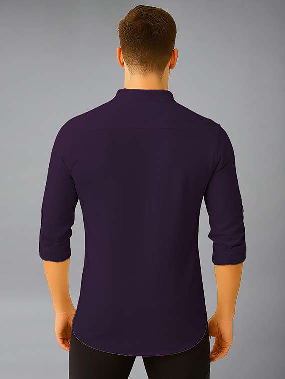 men solid mandarin neck short kurta - 22327279 -  Standard Image - 1