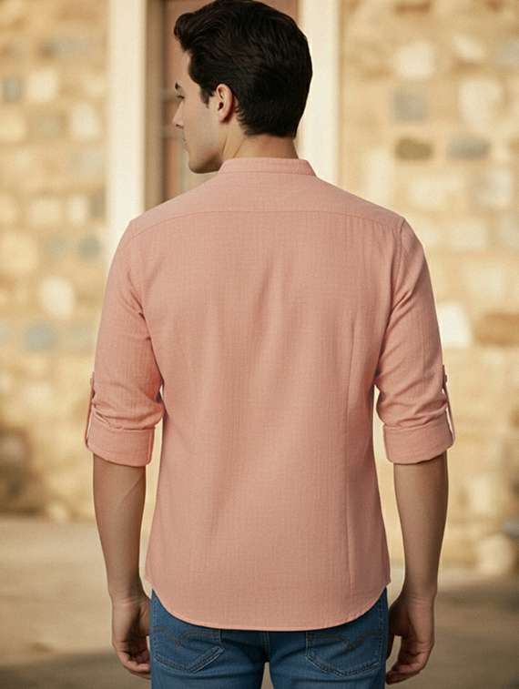 men solid mandarin neck short kurta - 22327535 -  Standard Image - 4
