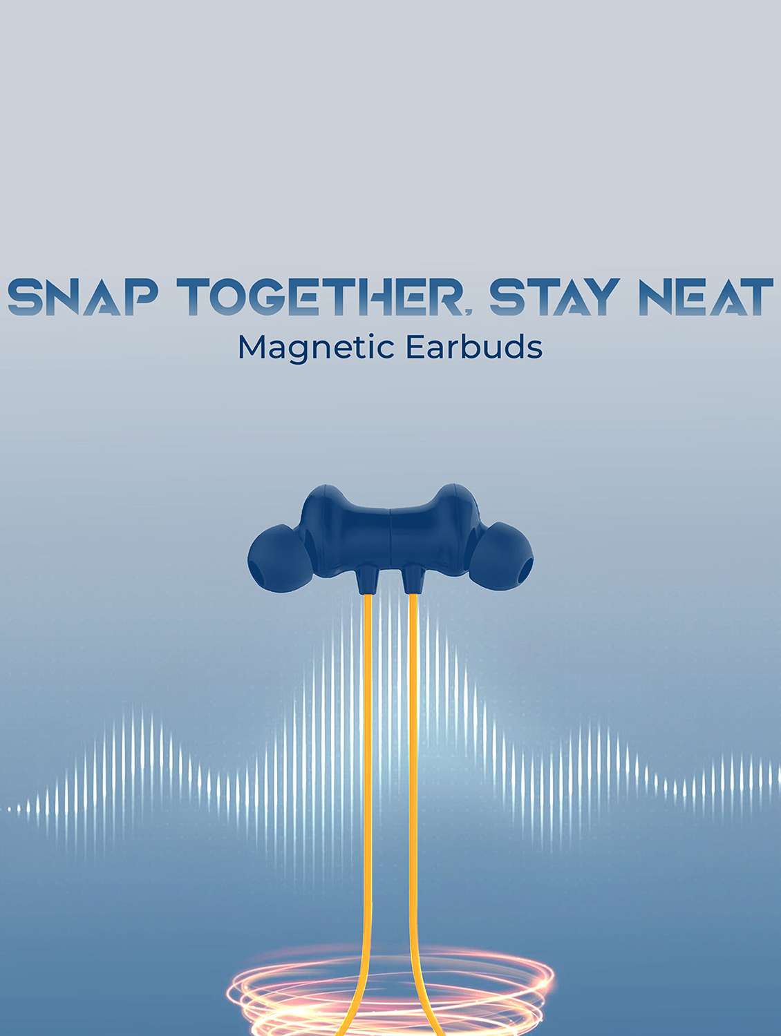snapup musique bassx bluetooth wireless neckband (blue yellow) - 22327554 -  Standard Image - 4