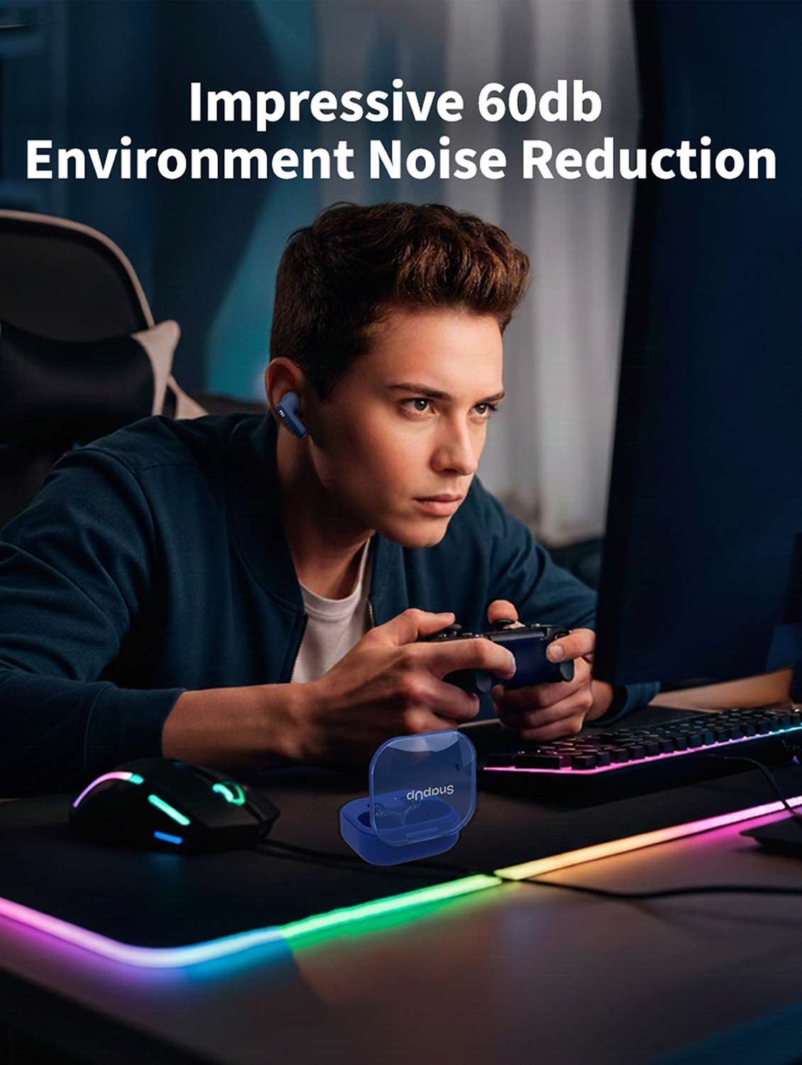 snapup snapods crystal in ear true wireless earbuds - psych blue - 22327557 -  Standard Image - 1