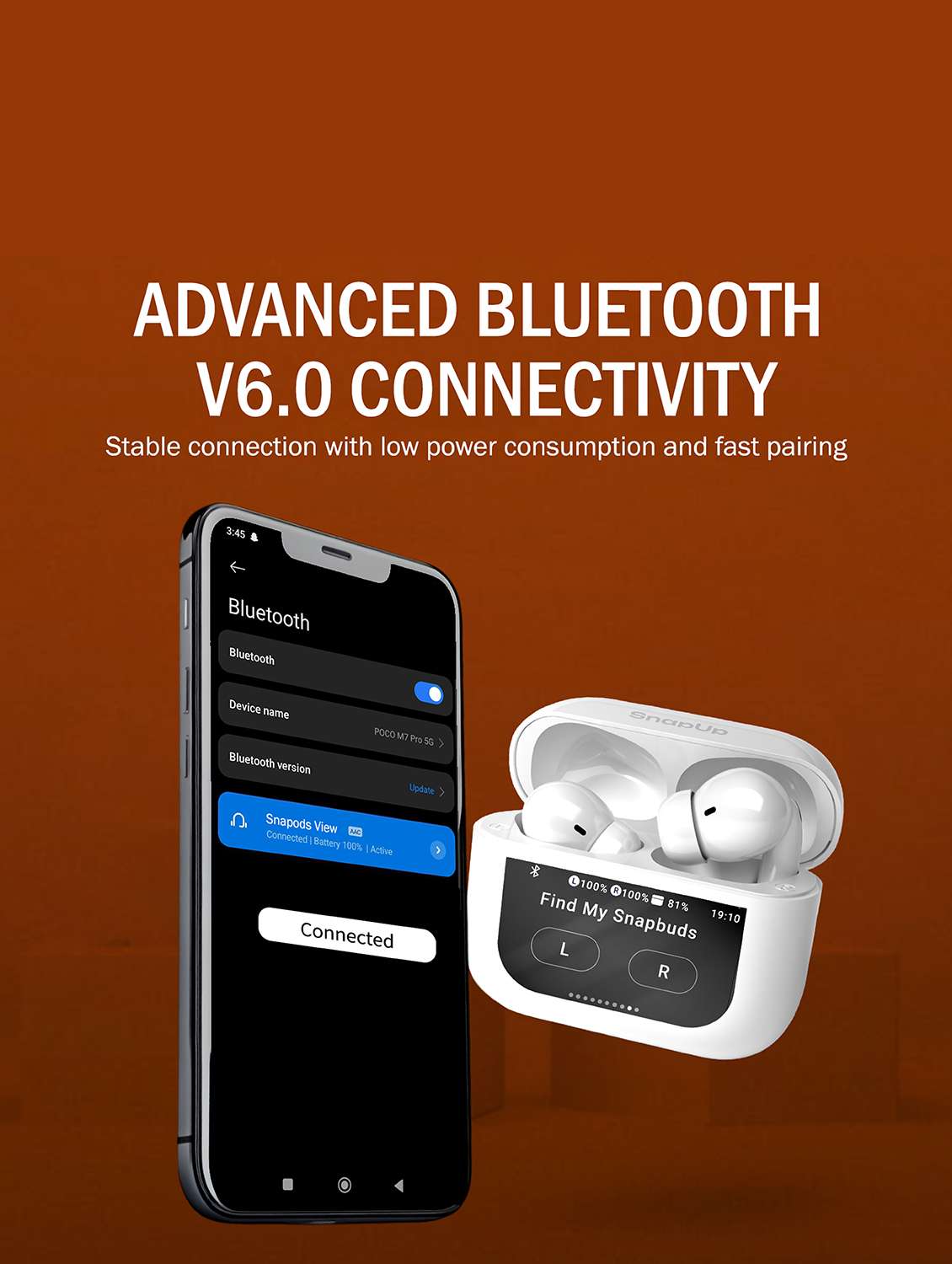 snapup snapods view in ear true wireless earbuds - glaze white - 22327558 -  Standard Image - 6