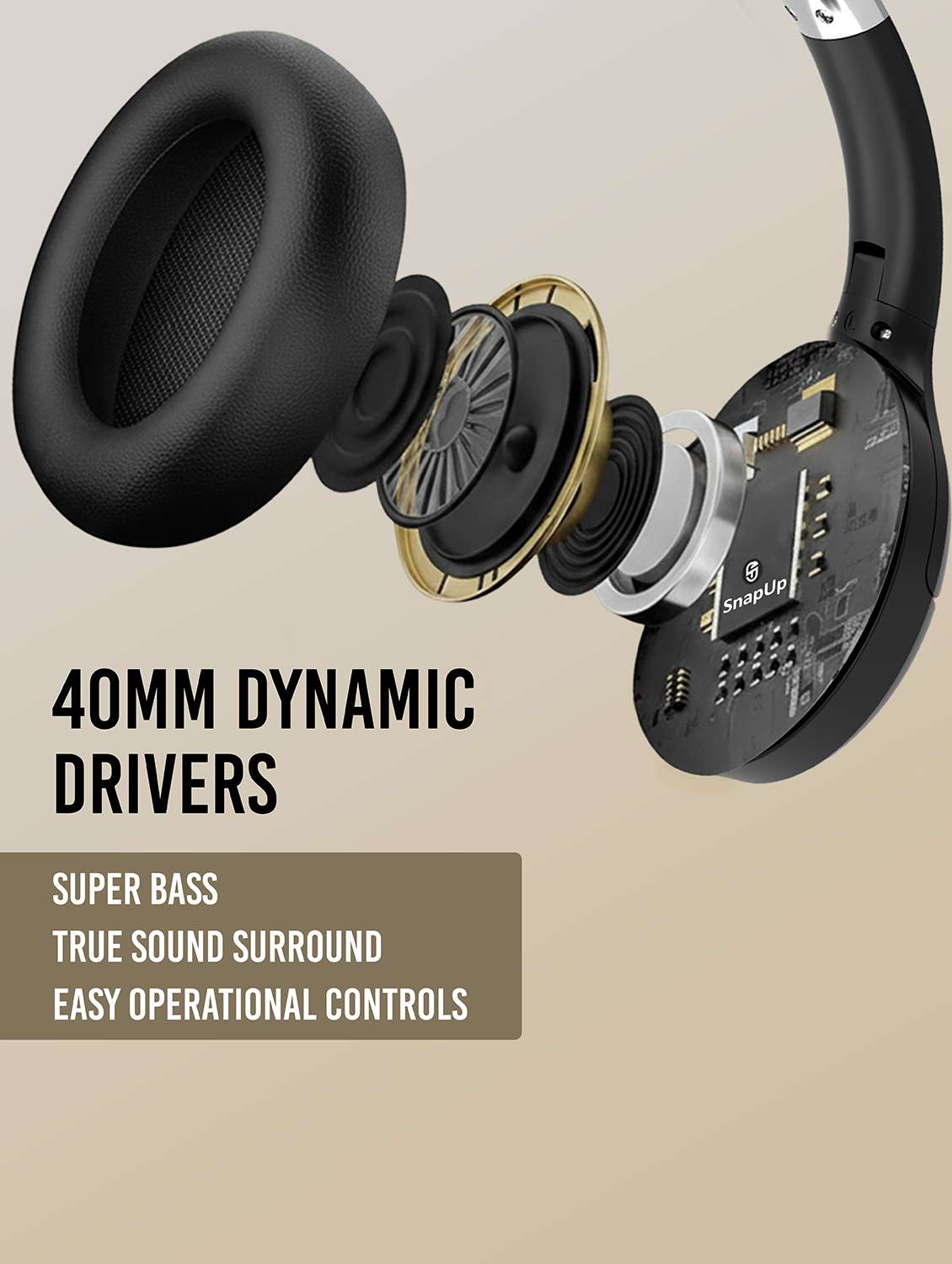 snapup snaphead glow over the head headphone (electric black) - 22327560 -  Standard Image - 9