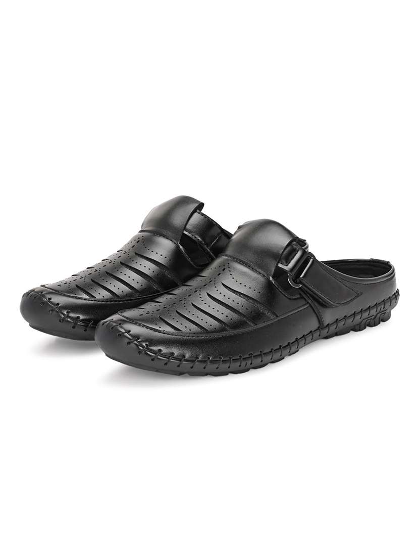 men black slip on sandal - 22327573 -  Standard Image - 1