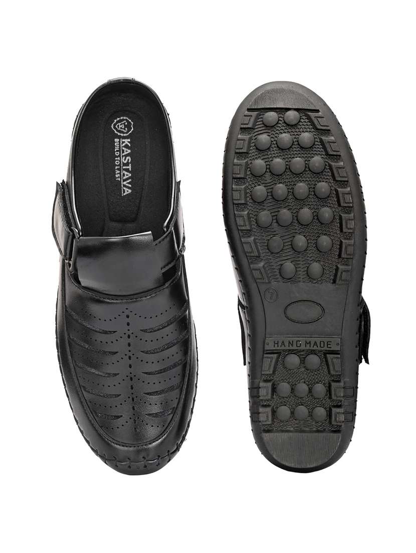 men black slip on sandal - 22327573 -  Standard Image - 4