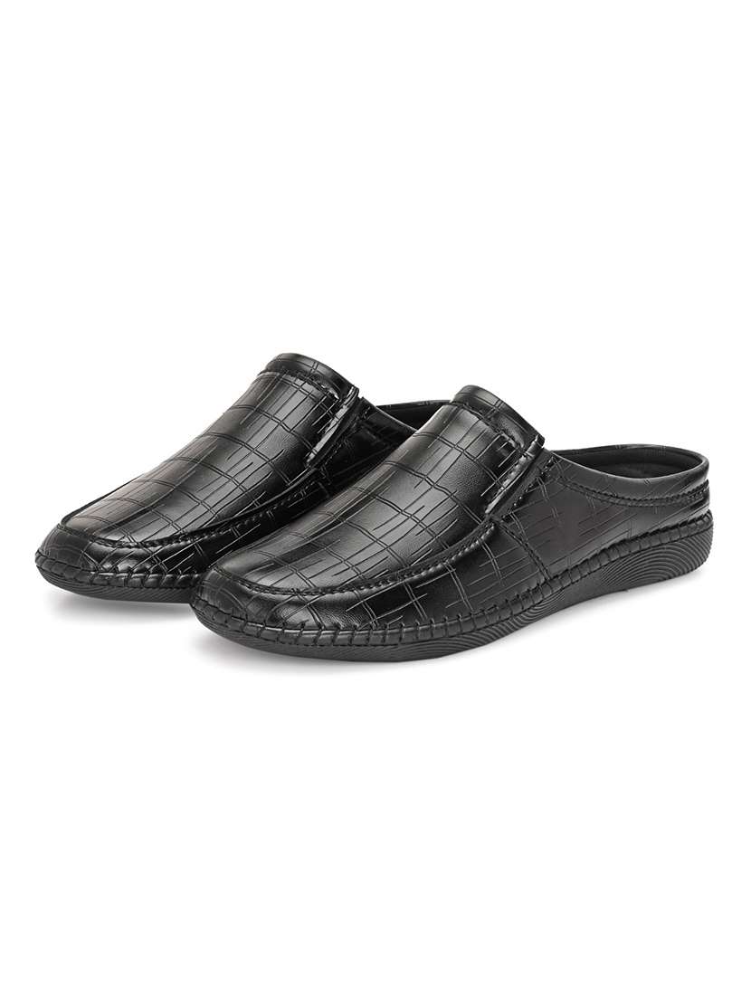 men black slip on formal shoes - 22327575 -  Standard Image - 1