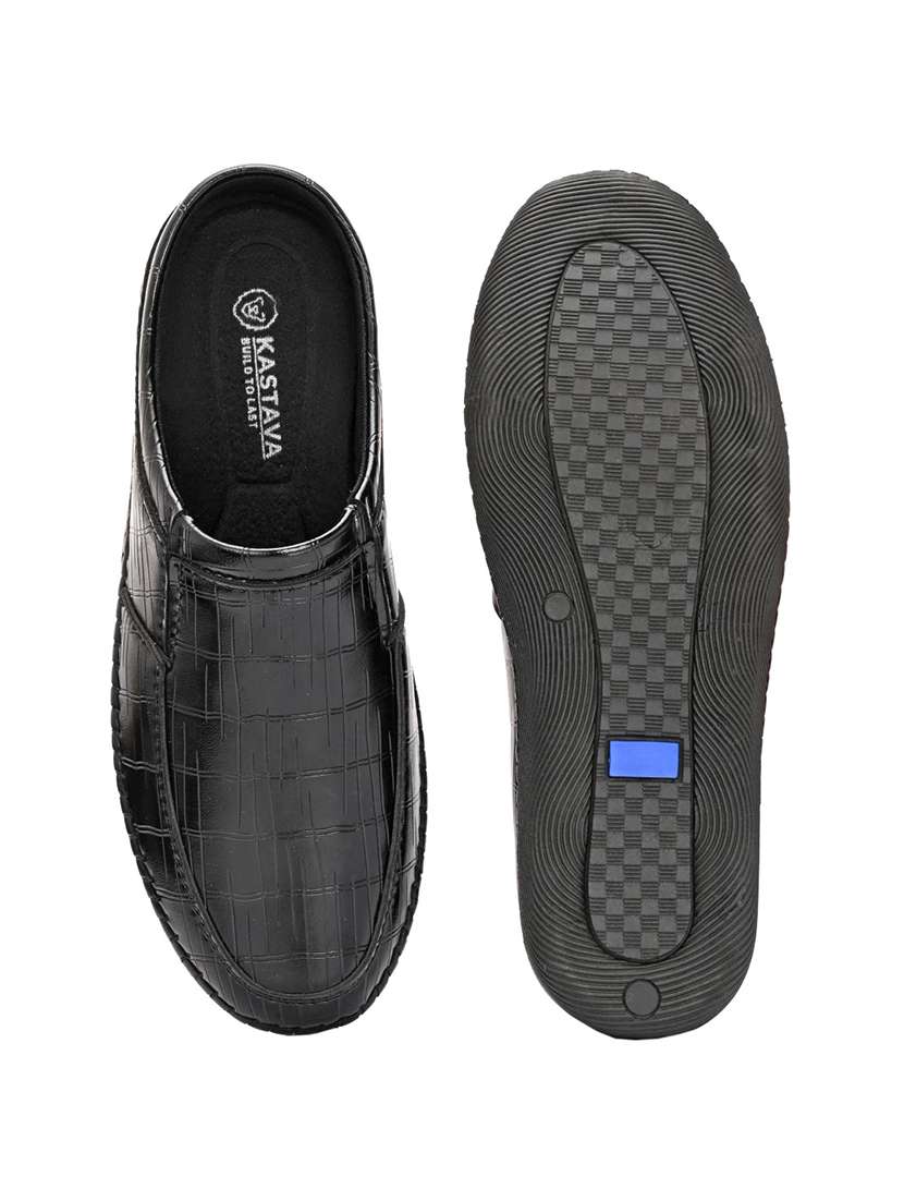 men black slip on formal shoes - 22327575 -  Standard Image - 4