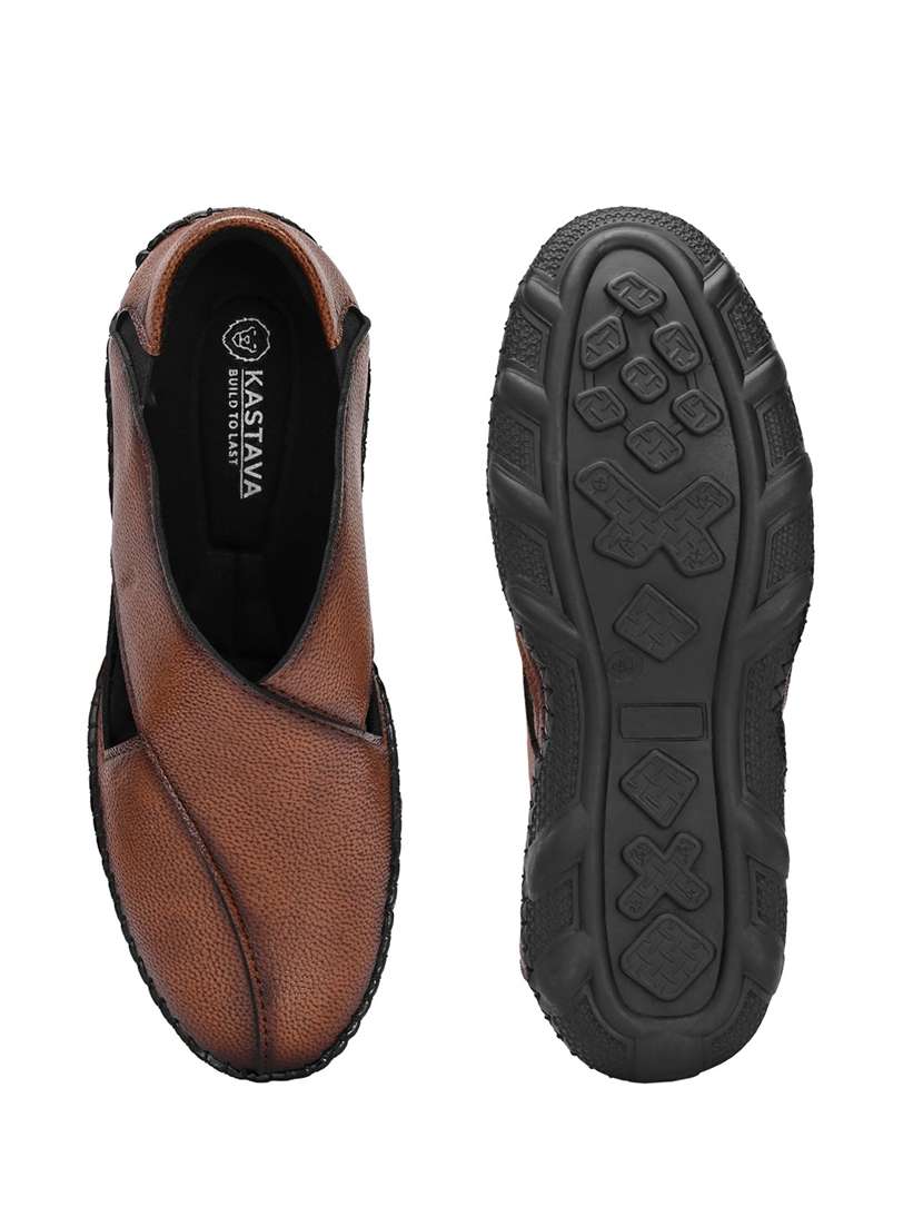 men tan slip on sandal - 22327581 -  Standard Image - 4