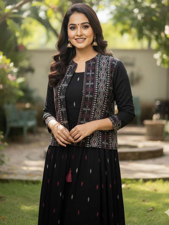 women printed three quarter sleeve kurta - 22327591 -  Standard Image - 1