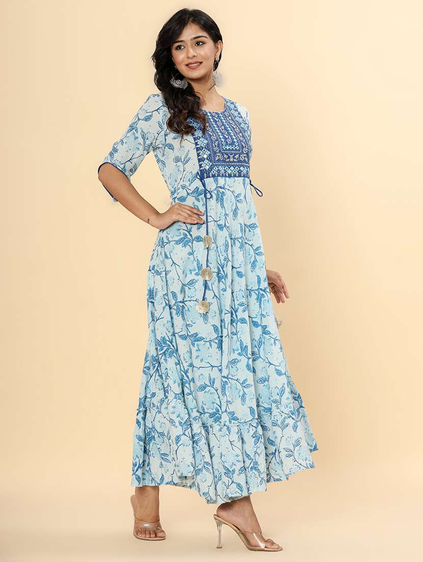 women printed round neck dress - 22327596 -  Standard Image - 1