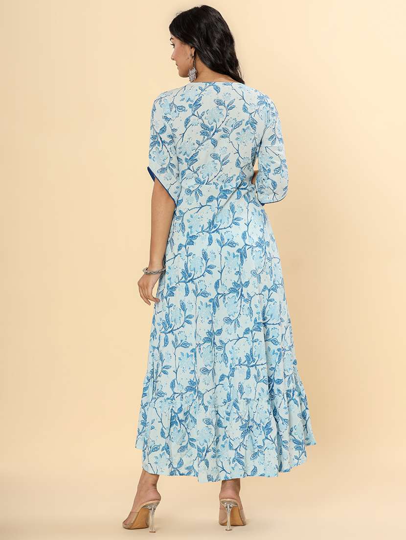 women printed round neck dress - 22327596 -  Standard Image - 4
