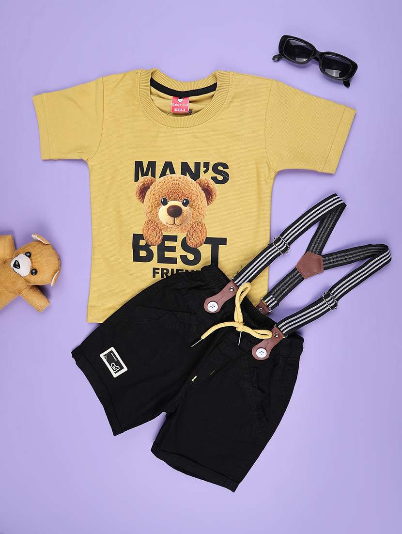 yellow cotton combo infant twin set - 22327731 -  Standard Image - 1