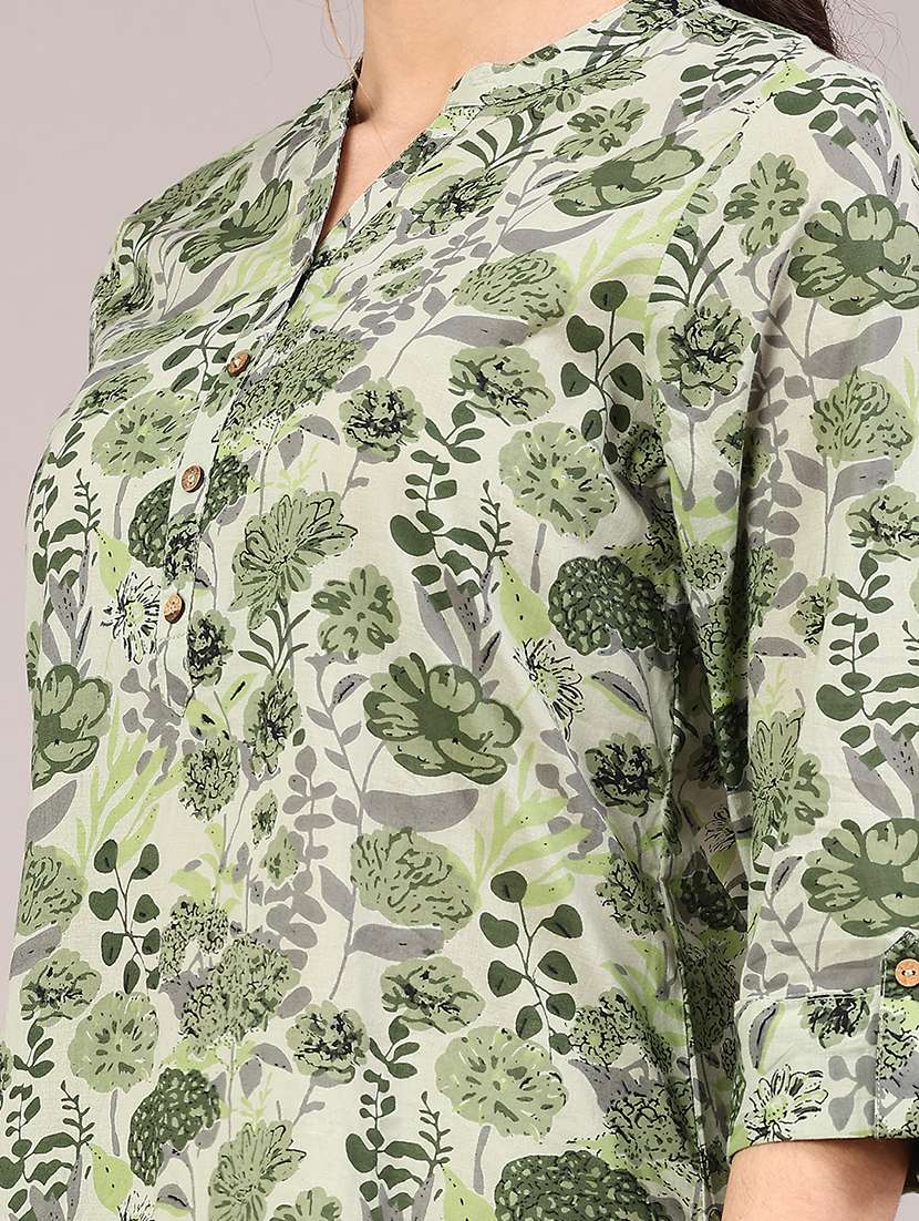 women printed three quarter sleeve straight kurta - 22327785 -  Standard Image - 1