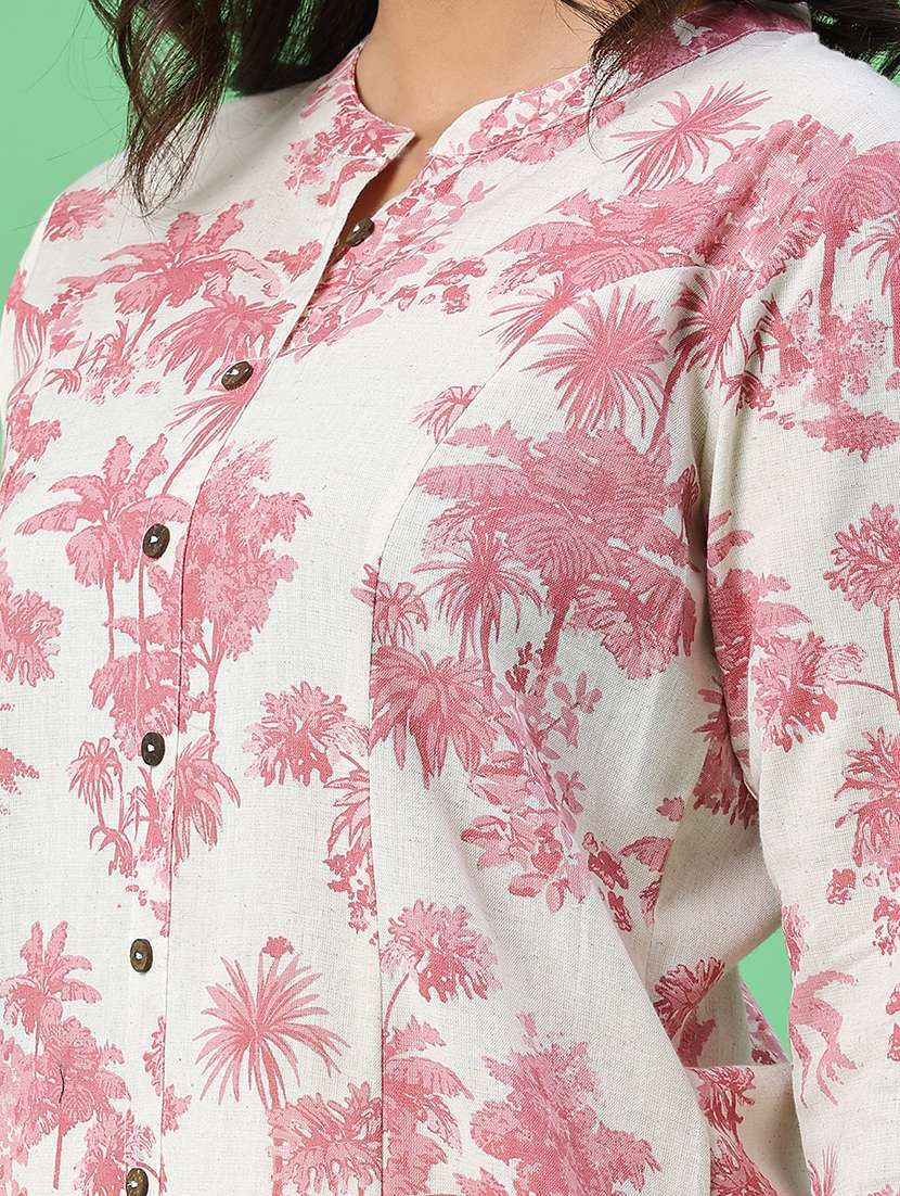 women printed three quarter sleeves a-line kurta - 22327786 -  Standard Image - 1