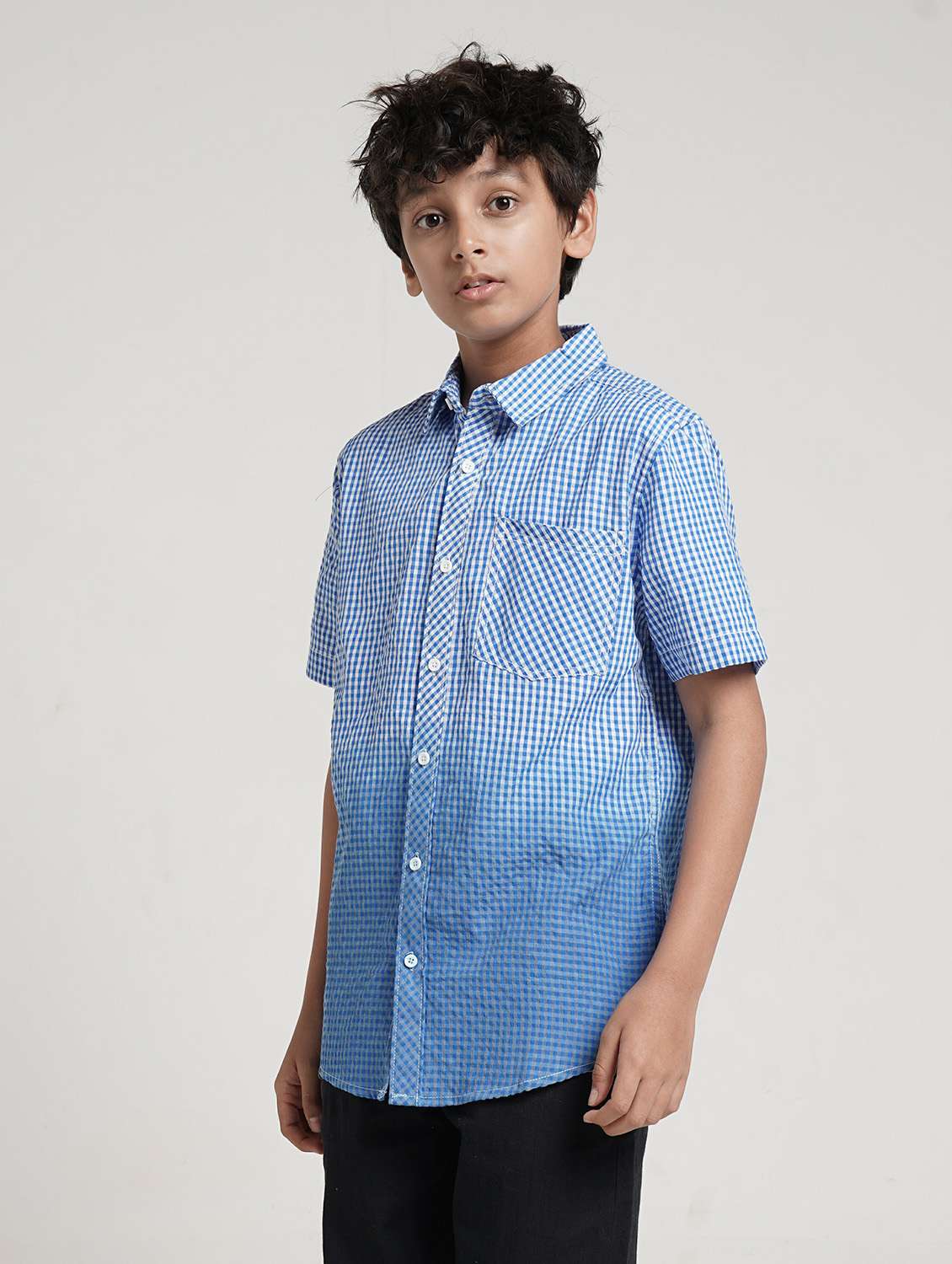 boys checkered collared short sleeve shirt - 22327850 -  Standard Image - 1